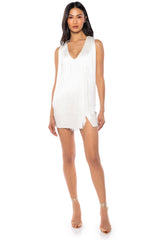 SHILOH FRINGE SLEEVELESS TOP IN WHITE