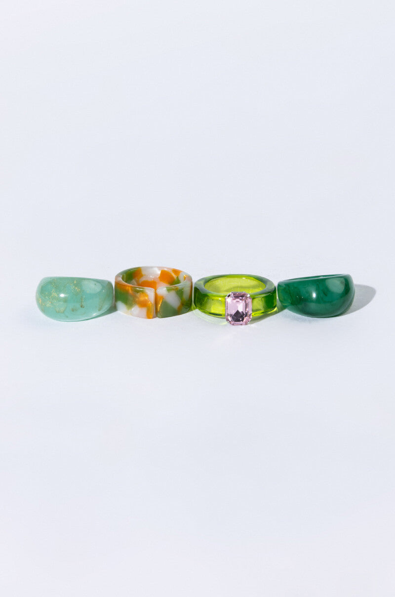 SO JADED RESIN RING SET