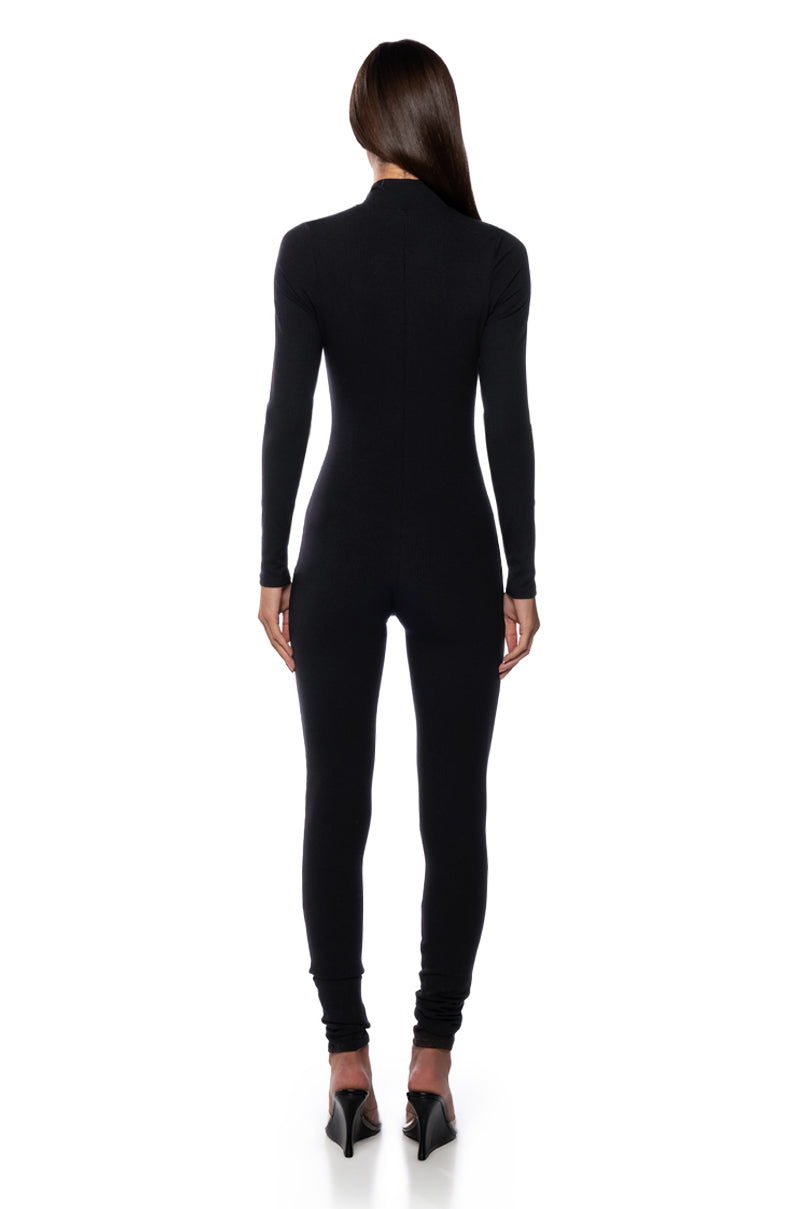 STEP UP ZIP FRONT JUMPSUIT
