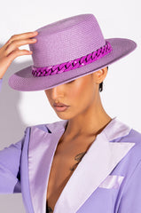 SUMMER CRIMINAL CHAIN PURPLE STRAW HAT
