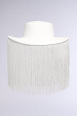 SUPERNOVA FRINGE BRIM HAT IN WHITE