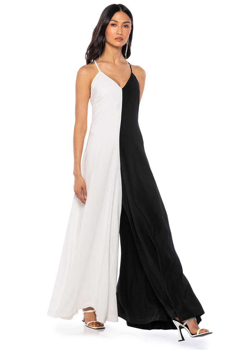 TATIANA COLOR BLOCKED SLEEVELESS JUMPSUIT