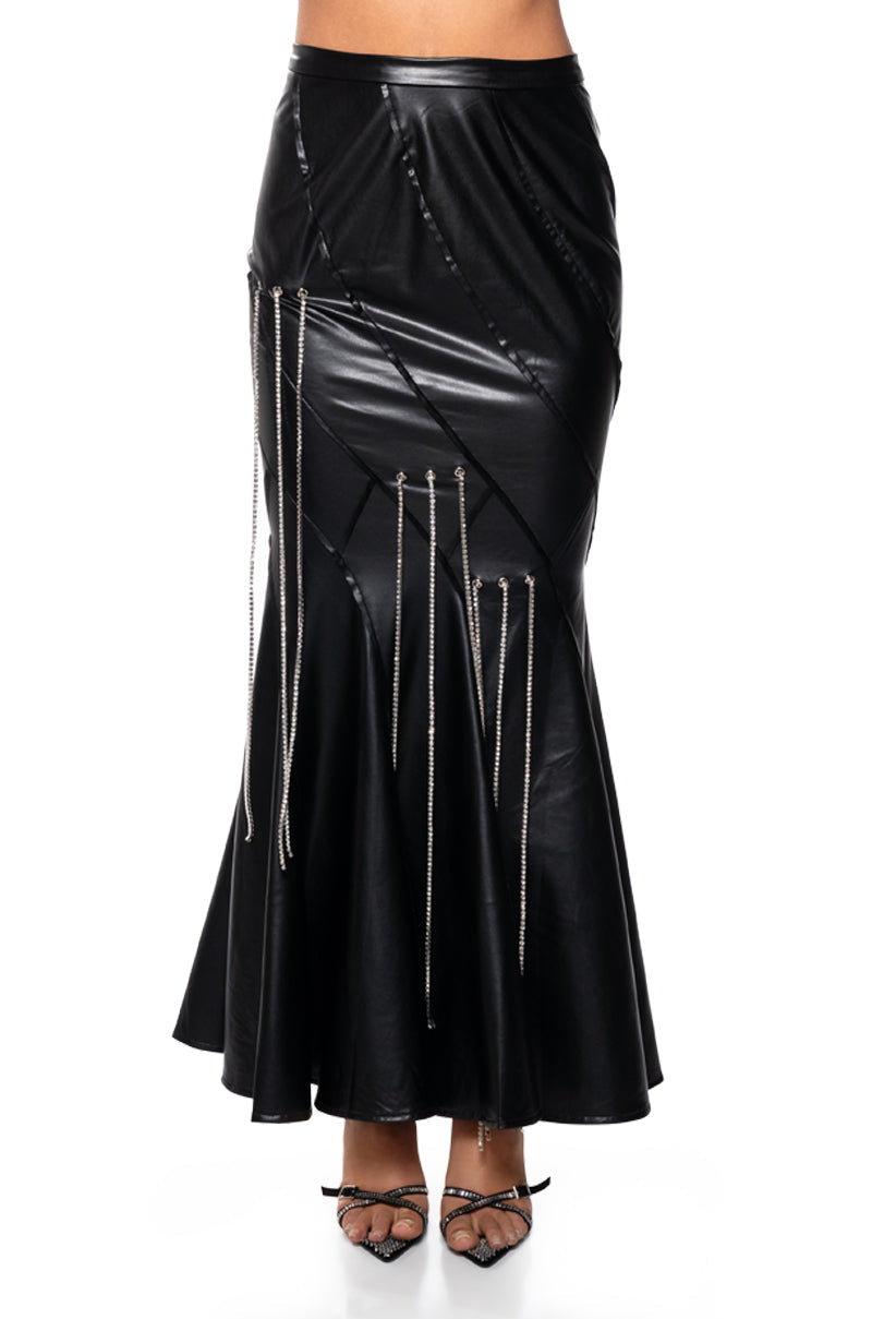 FRONT ROW EMBELLISHED MAXI SKIRT