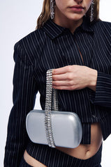 THE BEST IS YET TO COME EMBELLISHED MINI BAG IN SILVER