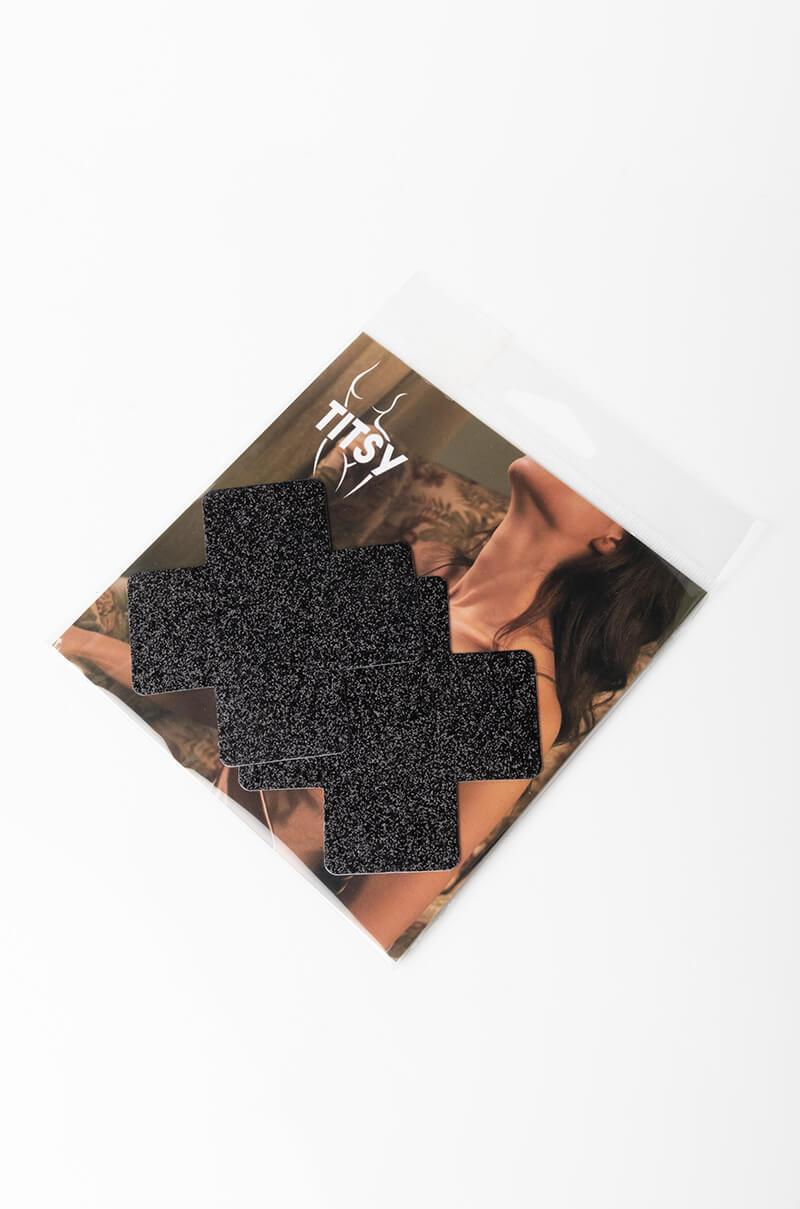 TITSY GLITTER CROSS NIP STICKER