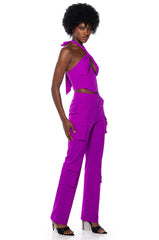 VIOLET CUT OUT HALTER TOP