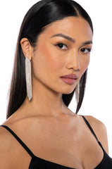WATERFALL CRYSTAL EARRING IN SILVER