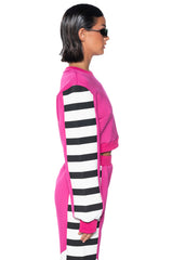 WATERMELON SUGAR PULL OVER STRIPED SWEATSHIRT