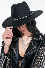 WILD THOUGHTS BLING CROWN BRIM HAT