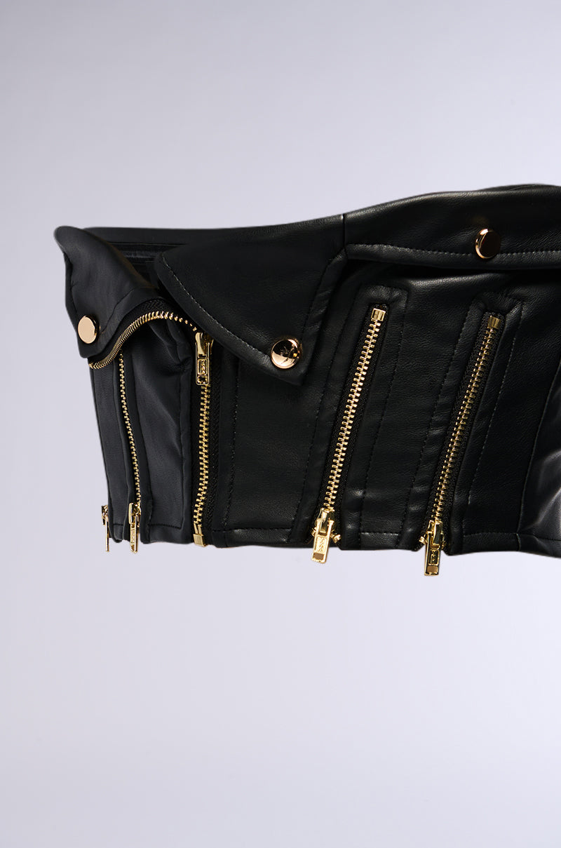 ZIP IT FAUX LEATHER  BELT